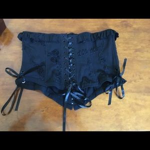 Lip Service Gothic Waist cincher with roses